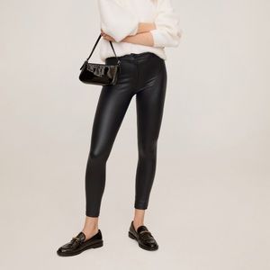 Mango Size Small Women Biker Black Leggings Pants